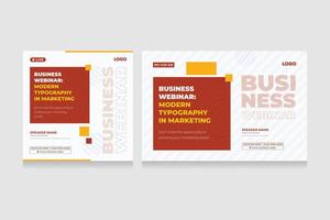 Modern Business Webinar Social Media Template. Business webinar invitation design. Good template for advertising on social media marketing. Illustration. vector