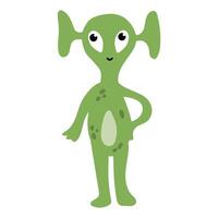 Cute hand drawn alien. White background, isolate vector