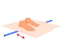A set of exercises for myofascial release of the legs. A set of relaxing exercises for the legs with a body bar. Rehabilitation exercises for legs. vector