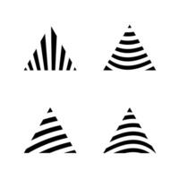 the triangle is divided into stripes. set of abstract geometric shapes vector