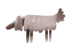 Set of Dogs standing and sitting side view. Illustration of a do vector