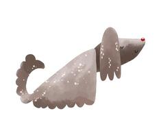 Set of Dogs standing and sitting side view. Illustration of a do vector