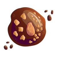 Yummy chocolate chip cookies. On white isolated background. vector