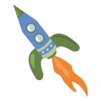Space rocket. On a white isolated background. vector