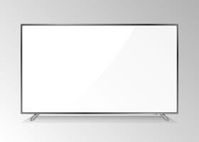 Lcd Tv Screen. Modern Television Display. Isolated Led Monitor. Home Hdtv Plasma with White Screen. Realistic media Device Equipment with High Resolution. Presentation Computer Monitor. vector