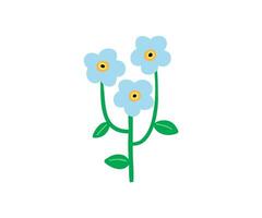 Hand drawn summer flower. Garden, flower garden, plants. illustration in flat style. vector