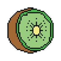 Pixel Graphic Kiwi. Illustration isolated on white background. Fruit pixelated for the pixel art game and icon for website game. vector