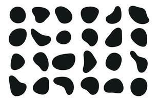 Freeform irregular figures. Random flowing liquid circles. Smooth silhouette stones. Set of isolated elements on a white background. vector