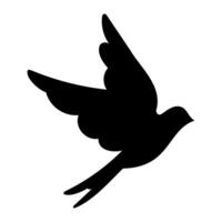 Silhouette of springtime birdie swallow. Spring bird illustration isolated on a white background. vector