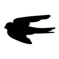 Silhouette of springtime birdie swallow. Spring bird illustration isolated on a white background. vector