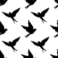 Seamless pattern of springtime birdie swallow. Spring bird. Background design. Repeating print for fabric, wrapping paper, textile vector