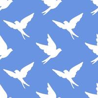 Seamless pattern of springtime birdie swallow. Spring bird. Background design. Repeating print for fabric, wrapping paper, textile vector