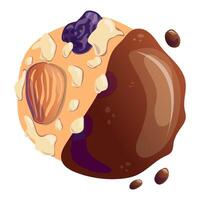 Delicious cookies with chocolate and nuts vector