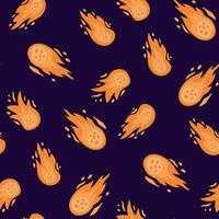 Seamless pattern with comet. Design for fabric, textile, wallpaper, packaging. vector