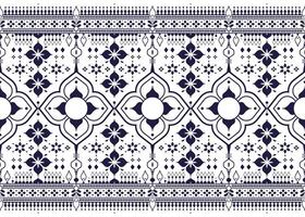 geometric and floral ethnic fabric seamless pattern on White background, design for cloth, carpet, batik, wallpaper, wrapping etc. vector