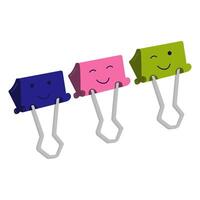 Cute simple paperclip for securing documents, planners. Hand drawn clipart for office and school, isolated vector