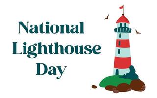 National Lighthouse Day. White background, isolate vector