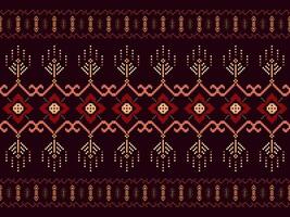 Cross Stitch. Geometric ethnic patterns. Design for Clothing, Fabric, batik, Saree, Patola, Sari, Dupatta, Vyshyvanka, rushnyk, dupatta, Knitwear, Embroidery, Ikkat, Pixel pattern. Traditional Design. vector