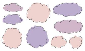 Frames for text in the style of Hand drawn. Doodle style frame template collection. Pastel frames for text vector