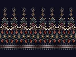Cross Stitch. Geometric ethnic patterns. Design for Clothing, Fabric, batik, Saree, Patola, Sari, Dupatta, Vyshyvanka, rushnyk, dupatta, Knitwear, Embroidery, Ikkat, Pixel pattern. Traditional Design. vector