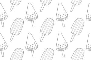 Seamless pattern of ice cream for coloring pages. Perfect for summer-themed activities and creative projects. vector