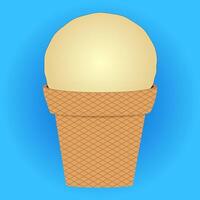A delightful illustration of a vanilla ice cream cone. Perfect for summer-themed projects and designs. vector