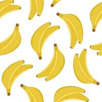 seamless pattern with Banana. Image of a bunch of bananas isolated on a white background. Color print for packaging, boxes and wallpaper. Square seamless illustration with exotic fruits. vector