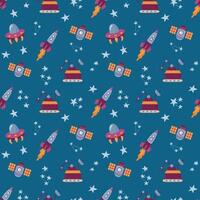 Space Seamless Pattern. Infinite textures for your design vector