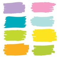 Marker colorful strokes. Text marker stripes. Text highlights and underlining. Brush lines. vector