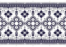 geometric and floral ethnic fabric seamless pattern on White background, design for cloth, carpet, batik, wallpaper, wrapping etc. vector