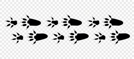 Footpath trail of animals. Chipmunk paws. Chipmunk paws walking randomly print isolated on checkered background. vector