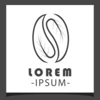 Logo concept of coffee bean shape combined with symmetrical leaf shape vector
