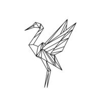 origami crane isolated on transparent background. vector