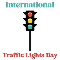 International Traffic Lights Day. White background, isolate vector
