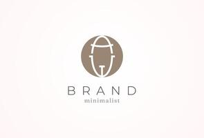 Initial Letter AW Logo, minimalist letter A with W combination in circle, design logo template, illustration vector