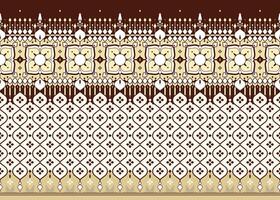 geometric and floral ethnic fabric seamless pattern, design for cloth, carpet, batik, wallpaper, wrapping etc. vector