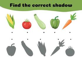 Find the right shade of vegetables and connect them. A simple logic exercise. illustration vector