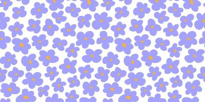 Seamless pattern with abstract simple flowers. Blossom print. vector