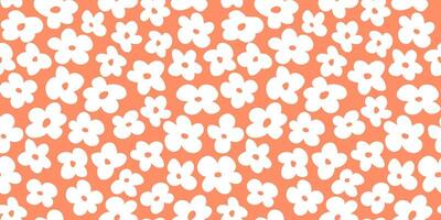 Seamless pattern with abstract floral print. Bloom silhouette on a simple ornament. vector