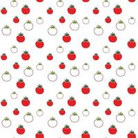 Seamless pattern with stylized tomatoes on a white background. illustration vector