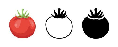 Tomato vegetable icon collection. Set of tomato icons for website design on a white background. illustration vector