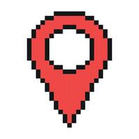 Pin pixel icon simple design. vector