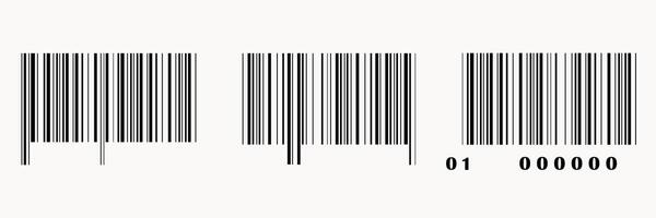 Realistic barcode set on white background. design. set. vector