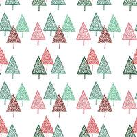 Seamless pattern with doodle Christmas trees. Christmas trees are hand drawn. illustration. It can be used for textiles, wrapping paper vector