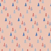Seamless pattern with hand drawn Christmas trees. Christmas trees in doodle style. illustration. It can be used for textiles, wrapping paper vector