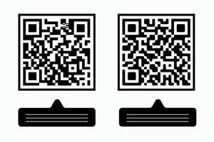 illustration of QR code icon. Set of QR codes. vector