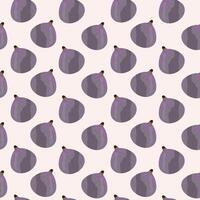 Seamless pattern with dark purple figs, stylized pattern. vector