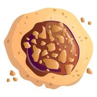 Delicious cookies with chocolate and nuts vector