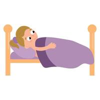 Daily routine. The child goes to bed vector