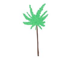 Garden decorative tree drawn by hand. illustration in flat style. vector